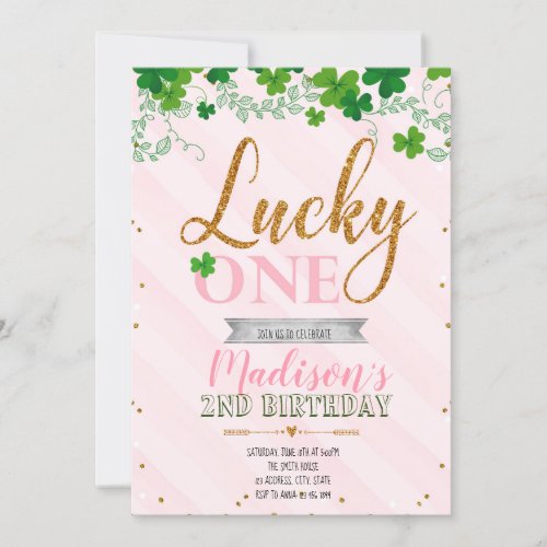 Lucky one party invitation