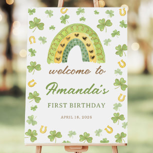Lucky One Rainbow 1st Birthday Welcome Foam Board