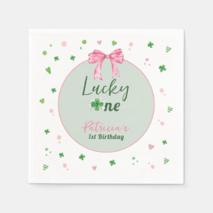 Lucky One St Patrick Girl Birthday Napkins