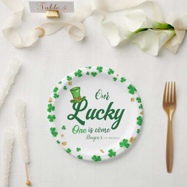 Lucky One – St. Patrick’s Day First Birthday  Paper Plates (Wedding)