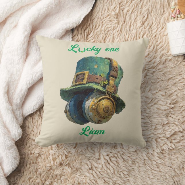 Lucky One St. Patrick’s Day Music Personalized Throw Pillow (Blanket)
