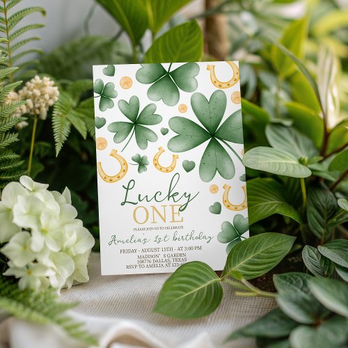 Lucky One St. Patrick's 1st Birthday Invite