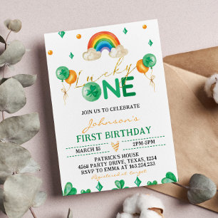 Lucky One St Patrick's Boy 1st Birthday Invitation