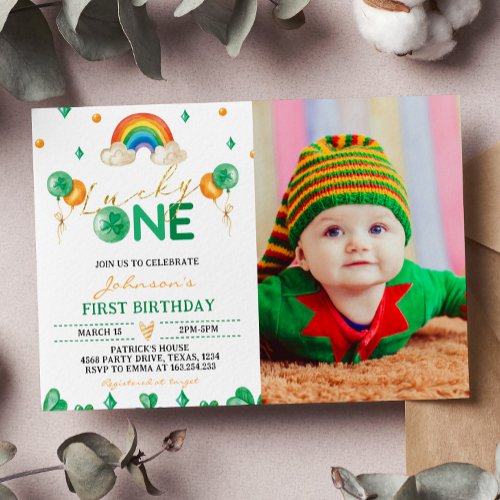 Lucky One St Patricks Boy 1st Birthday Invitation