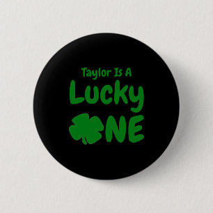 Lucky One St Patricks Day 1st Birthday Baby T Shir Button