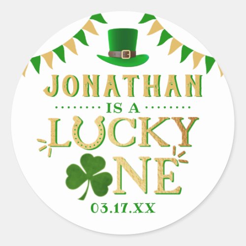 Lucky One St Patricks Day 1st Birthday Classic Round Sticker