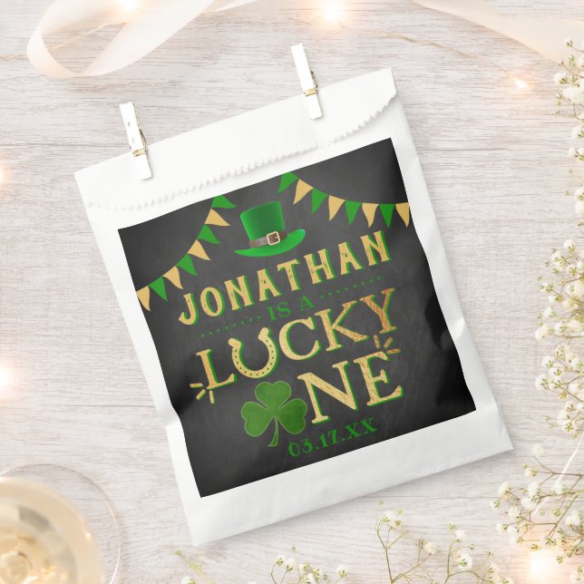 Lucky One St. Patrick's Day 1st Birthday Favor Bag (Clipped)