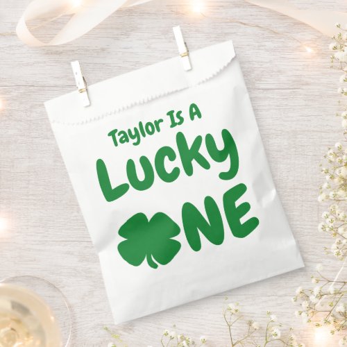 Lucky One St Patricks Day 1st Birthday Favor Bag