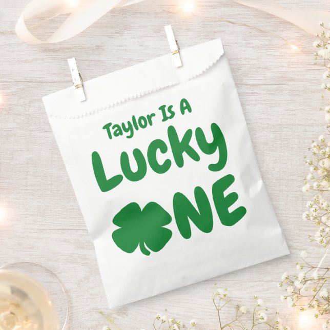 Lucky One St Patrick's Day 1st Birthday Favor Bag (Clipped)