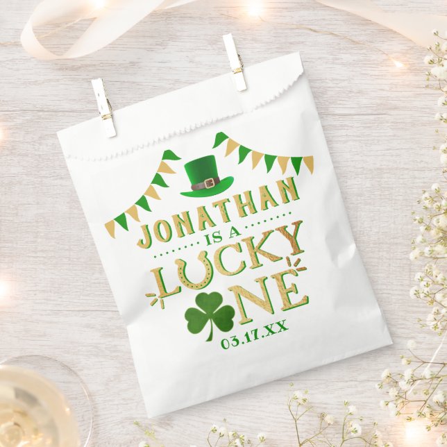 Lucky One St. Patrick's Day 1st Birthday Favor Bag (Clipped)