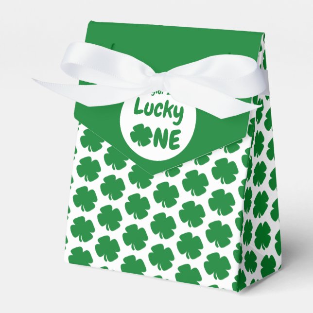 Lucky One St Patrick's Day 1st Birthday Favor Boxes (Front Side)
