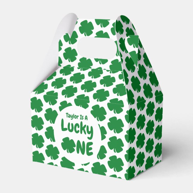 Lucky One St Patrick's Day 1st Birthday Favor Boxes (Front Side)