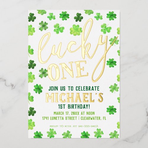 Lucky One | St. Patrick's Day 1st Birthday Invitat