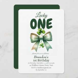 Lucky One St Patricks Day 1st Birthday Invitation