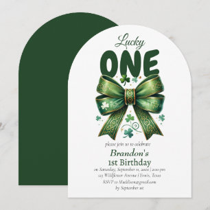 Lucky One St Patricks Day 1st Birthday Invitation