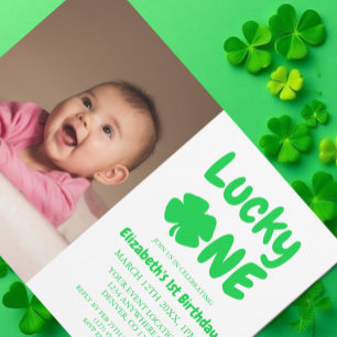 Lucky One St Patrick's Day 1st Birthday Invitation