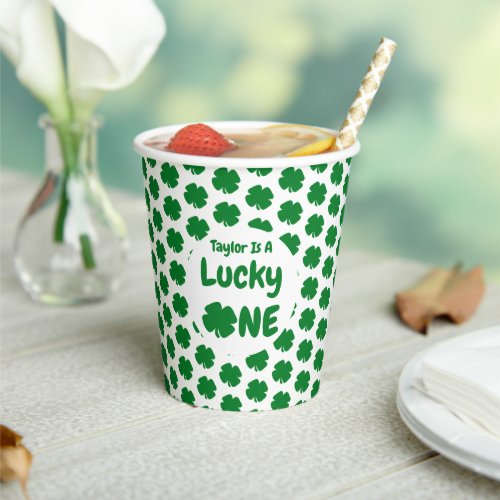 Lucky One St Patricks Day 1st Birthday Paper Cups
