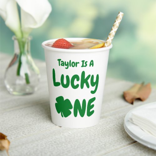 Lucky One St Patricks Day 1st Birthday Paper Cups