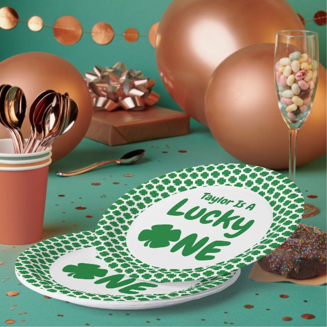 Lucky One St Patrick's Day 1st Birthday Paper Plates (Multi)