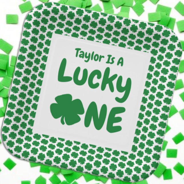 Lucky One St Patrick's Day 1st Birthday Paper Plates (Creator Uploaded)
