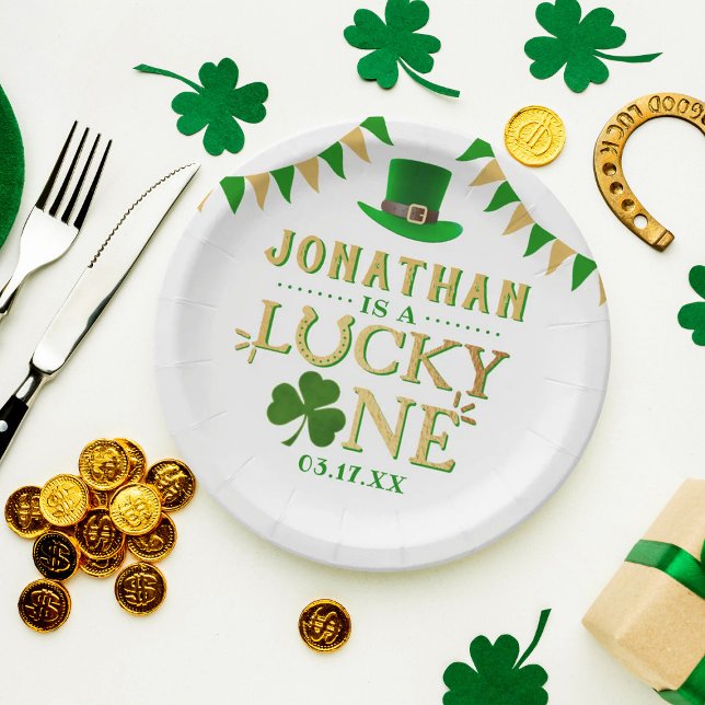 Lucky One St. Patrick's Day 1st Birthday Paper Plates (Creator Uploaded)