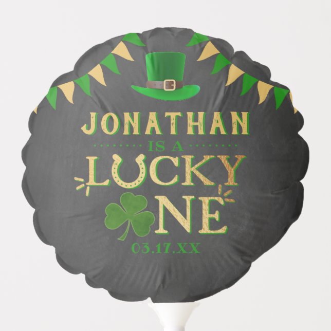 Lucky One St. Patrick's Day 1st Birthday Party Balloon (Front)