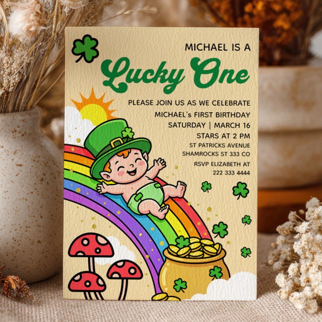 Lucky One St.Patrick's Day 1st Birthday Party  Invitation (Creator Uploaded)