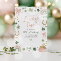 Lucky One! St Patricks Day 1st Birthday Pink Green