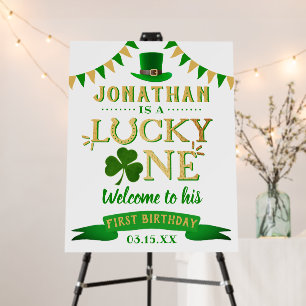Lucky One St. Patrick's Day 1st Birthday Welcome Foam Board