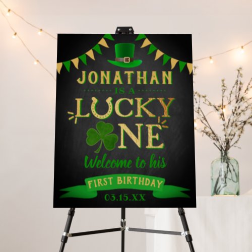 Lucky One St Patricks Day 1st Birthday Welcome Foam Board