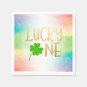 Lucky One St. Patricks Day Birthday Paper Napkins