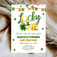 Lucky One St. Patrick's Day Boy First Birthday Invitation at Zazzle