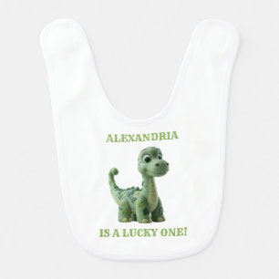 Lucky One St Patricks Day Dinosaur Baby Bib