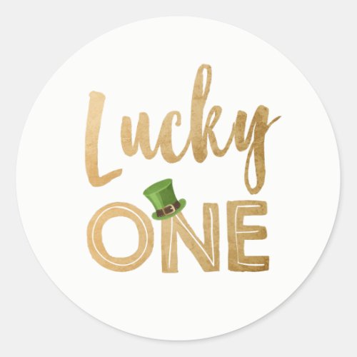 Lucky One St Patricks Day Favor Tag Cupcake Label