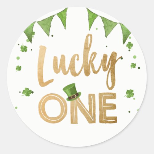 Lucky One St Patricks Day Favor Tag Cupcake Label