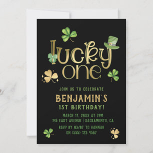 Lucky One St Patrick's Day First Birthday Invita Invitation