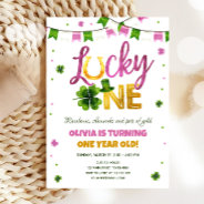 Lucky One St. Patrick's Day Girl First Birthday In Invitation at Zazzle