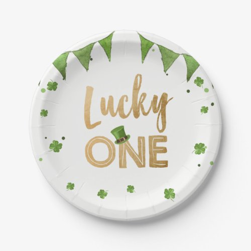 Lucky One St Patricks Day Paper Plate Clover Boy