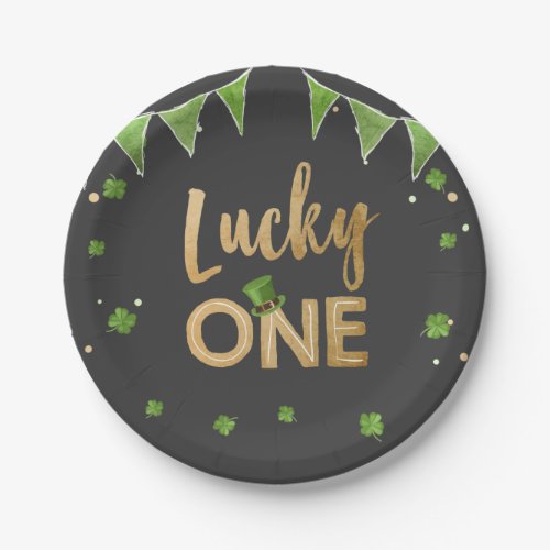 Lucky One St Patricks Day Paper Plate Clover Boy
