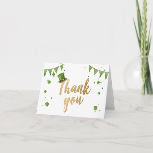 Lucky One St Patricks Day Thank You Card Clover