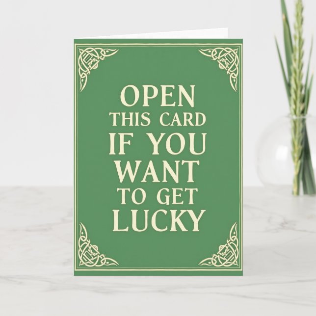 Lucky Open This Faux Gold Foil Card (Front)