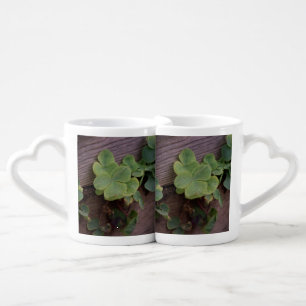 Lucky or Determined? Saint Patricks Day Shamrocks Coffee Mug Set