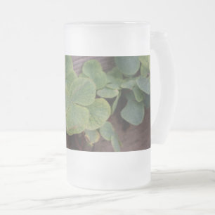 Lucky or Determined? Saint Patricks Day Shamrocks Frosted Glass Beer Mug