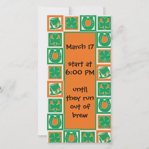 Lucky Orange and Green St Paddy Symbols Squares