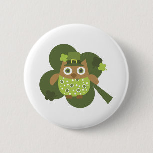 Lucky Owl Pinback Button