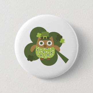 Lucky Owl Pinback Button