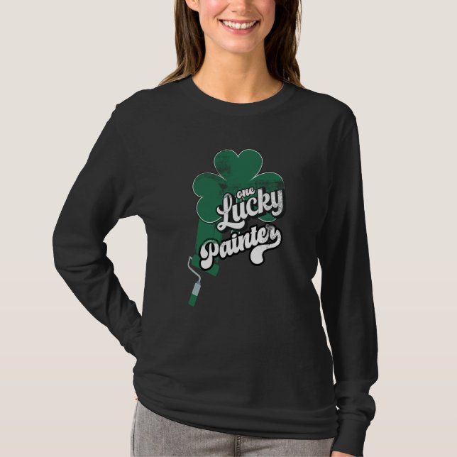 Lucky Painter Shamrock C St Patricks Day T-Shirt (Front)