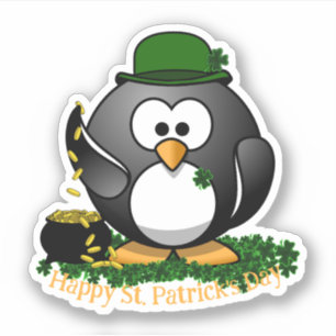 Lucky Penguin St. Patrick's Day Sticker
