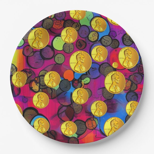 Lucky Pennies Paper Plates (Front)