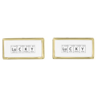 LuCKY Periodic Table Element Word Chemistry Symbol Gold Cufflinks